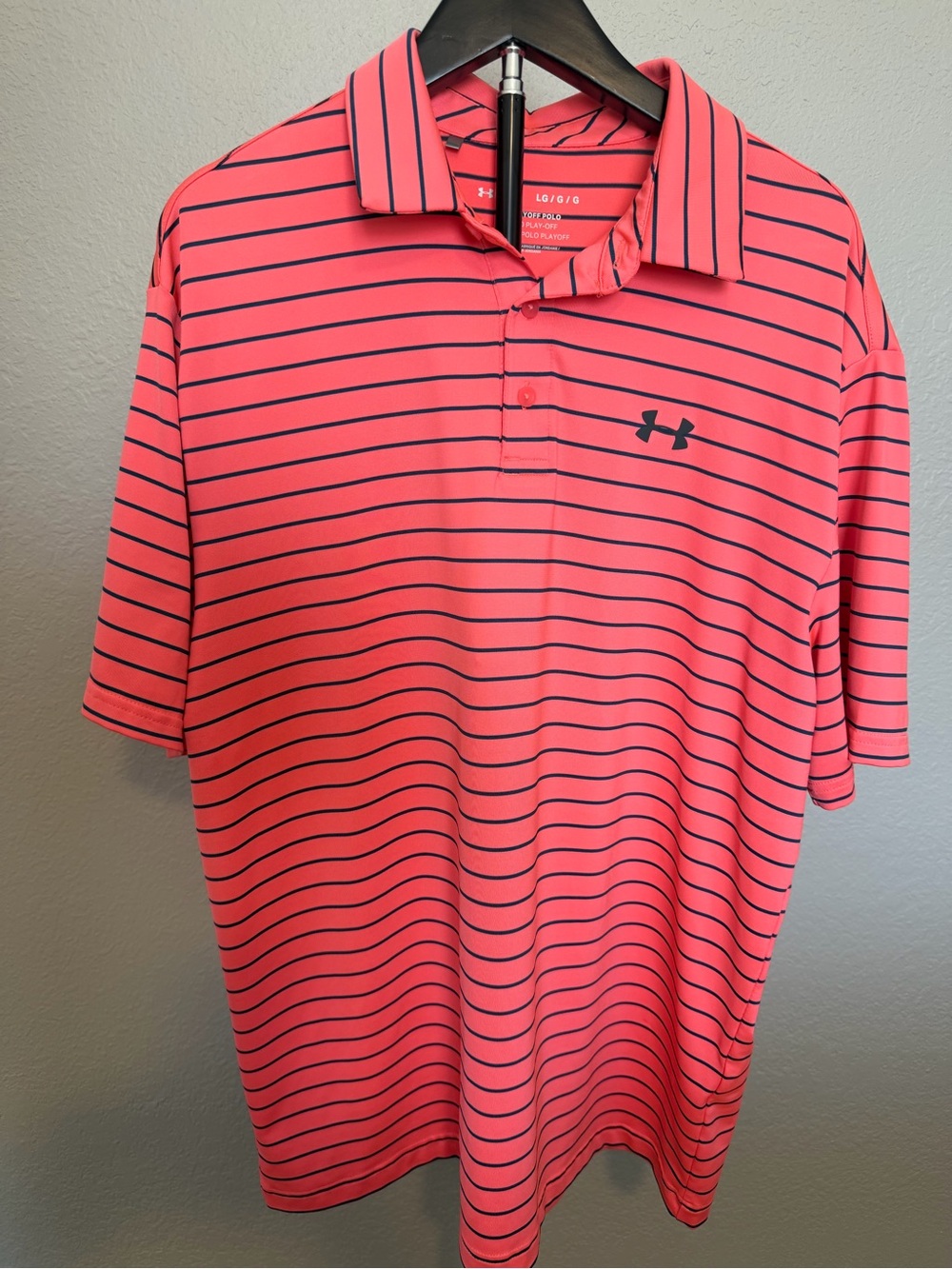 LG Pink Polo with Navy Stripes